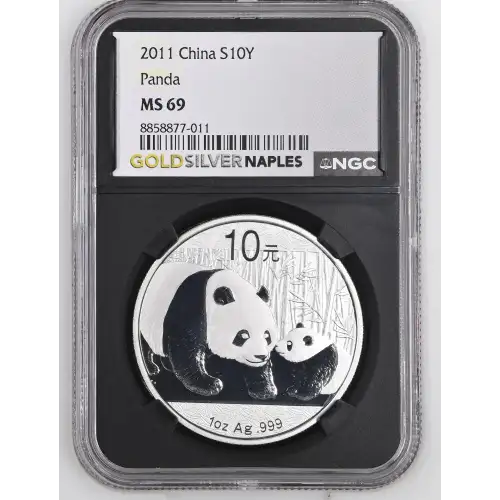 2011 - 1oz Panda Silver Coin - China 10Yn - NGC MS69 (S18A-B22)